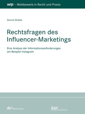 cover image of Rechtsfragen des Influencer-Marketings